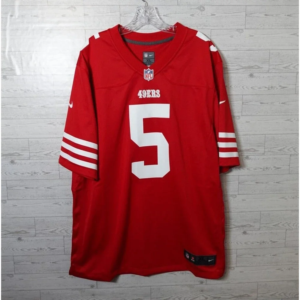 Trey Lance #5 San Francisco 49ers Nike Red Jersey Size XL On Field NFL